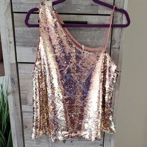 Free People Gold Sequin Camisole